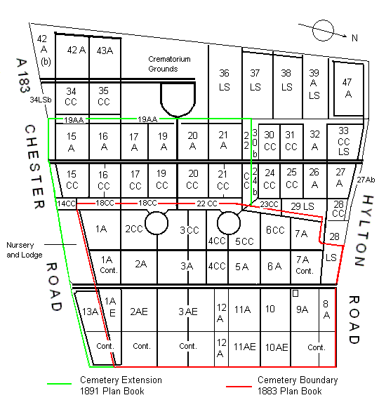 Bishopwearmouth Cemetery Map